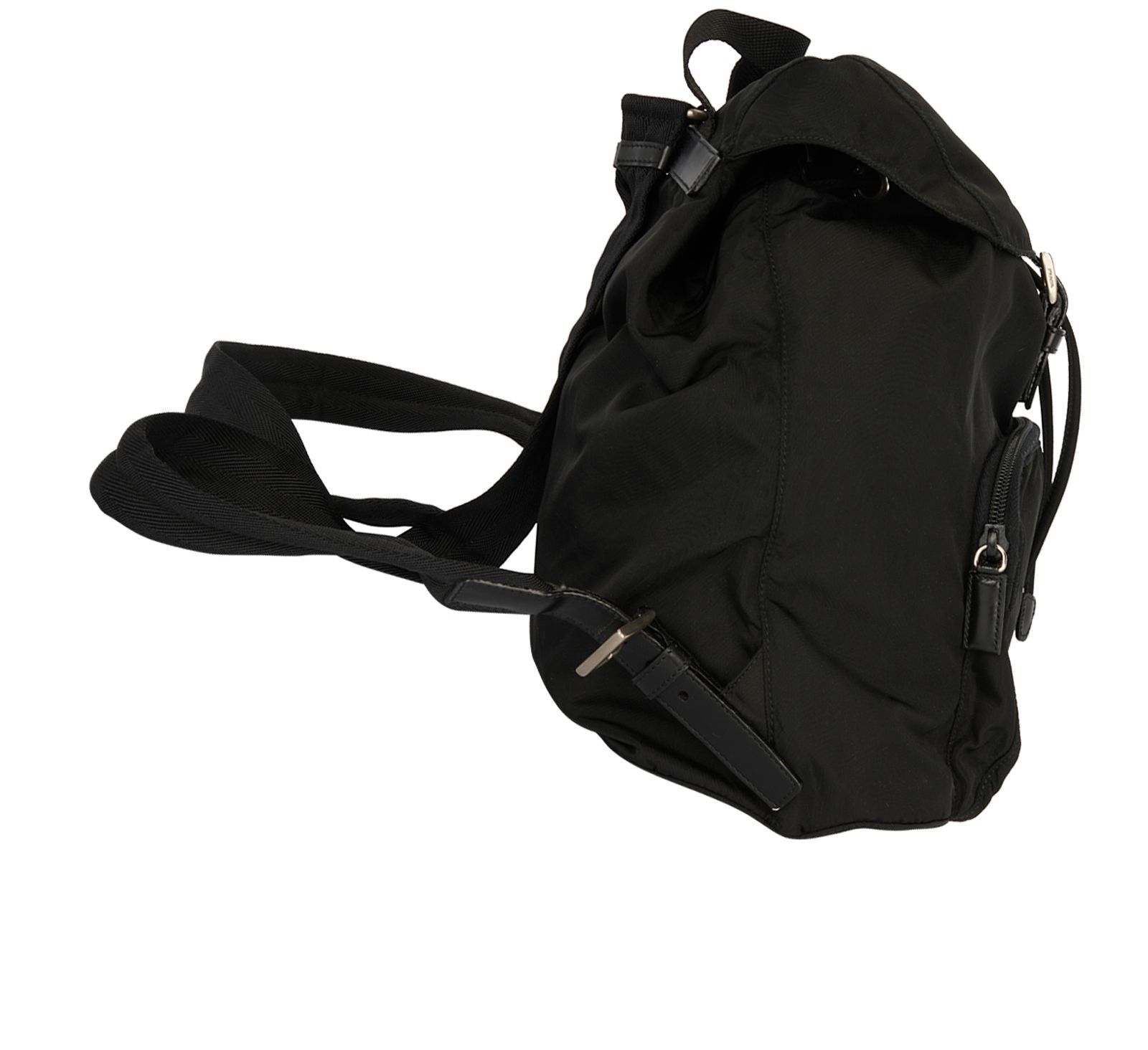 Vintage Backpack, &pound;450, Handbags, Black, Leather/Nylon (Polymer), Side view